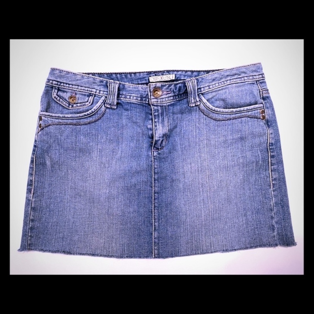 Tommy Hilfiger Raw Hem Mini Jean Skirt